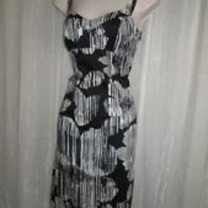 Black and white summer floral tank dress.